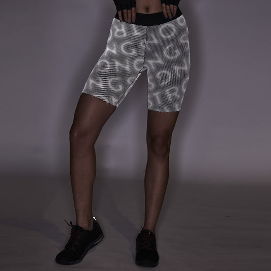 Reflective Print Biker Shorts
