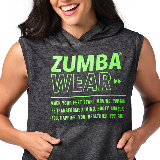 Zumba Wear Open Back Sleeveless Hoodie