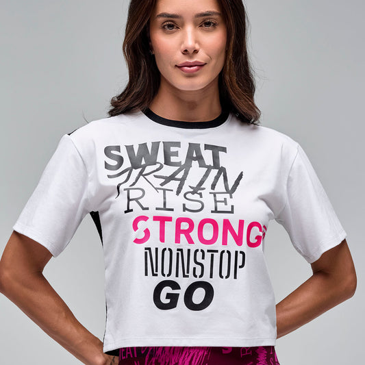STRONG iD Boxy Top W Mesh Back - White