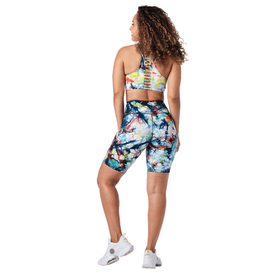 Zumba Worldwide Tie-Dye High Waisted Biker Shorts