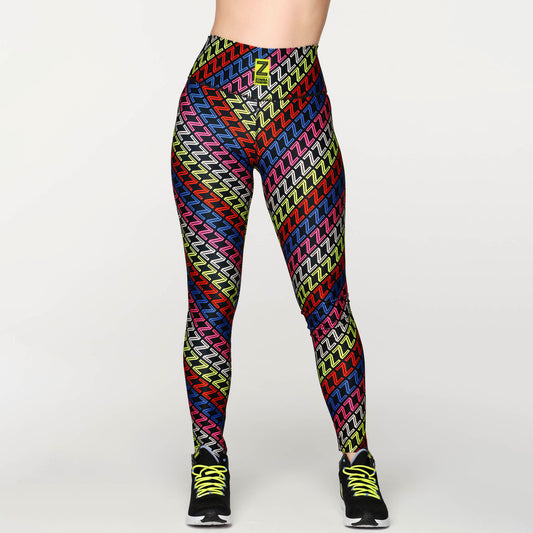 Zumba Forever Multicolor High Waisted Ankle Leggings