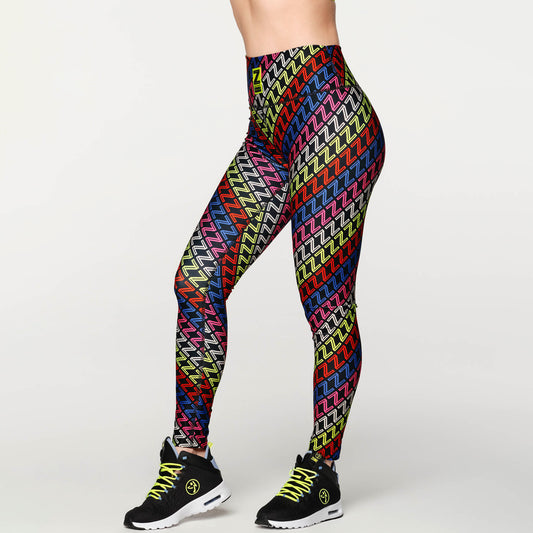Zumba Forever Multicolor High Waisted Ankle Leggings