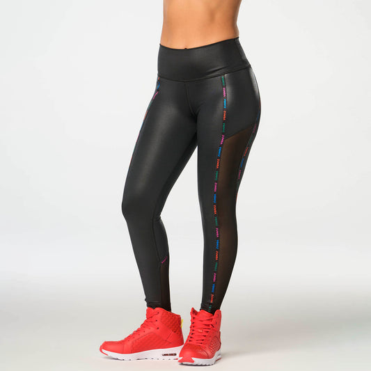 Destination Zumba Mesh Panel Ankle Leggings