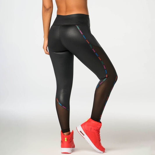 Destination Zumba Mesh Panel Ankle Leggings