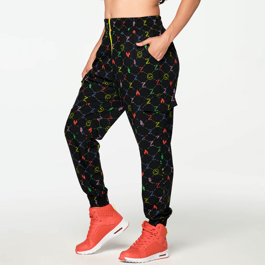 Zumba Fun And Happy High Waisted Track Pants