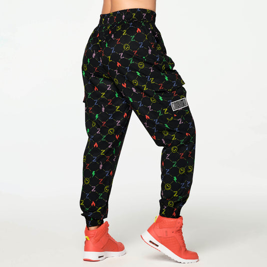Zumba Fun And Happy High Waisted Track Pants