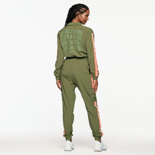 ZW X GW Mock Neck Woven Cargo Jumpsuit