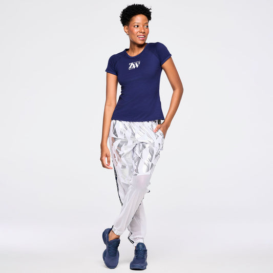 Zumba Out Loud High Waisted Woven Track Pants With Mesh