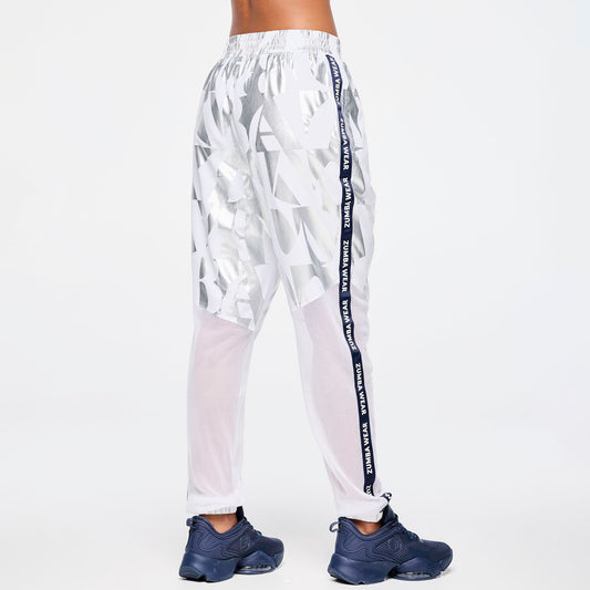 Zumba Out Loud High Waisted Woven Track Pants With Mesh