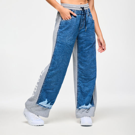 Blue Jean Denim Sweatpants