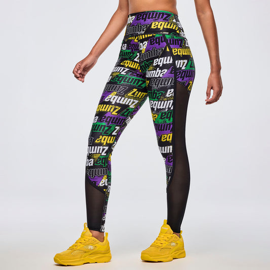 Apres Zumba High Waisted Ankle Leggings With Side Inserts
