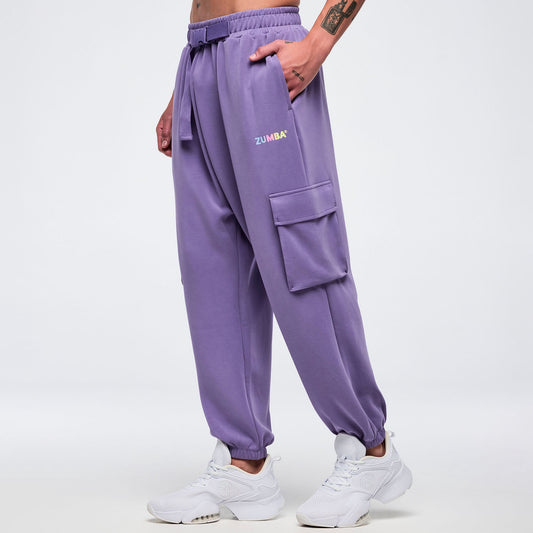 Pastel Modal Slouch Cargo Pants With Belt