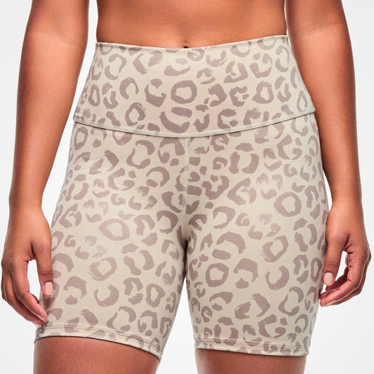 Zumba Z-Lift High Waisted Biker Shorts - Beige/Tonal