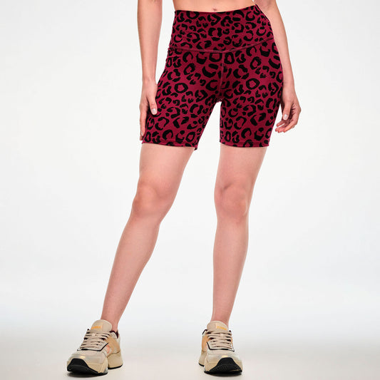 Zumba Z-Lift High Waisted Biker Shorts - Red/Black