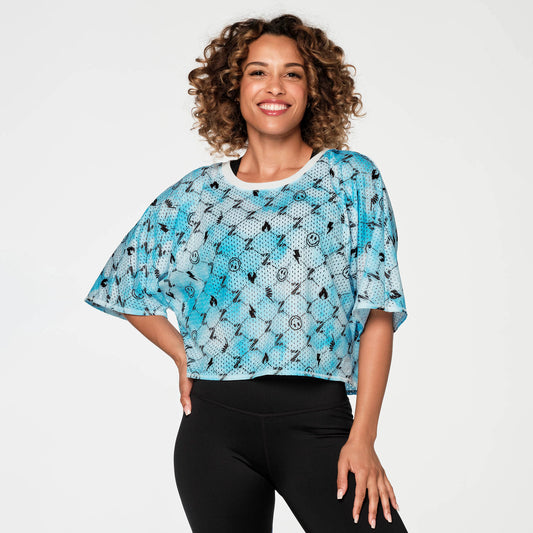 Zumba Fun And Happy Mesh Crop Top