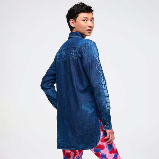 Zumba Love High-Low Button Down