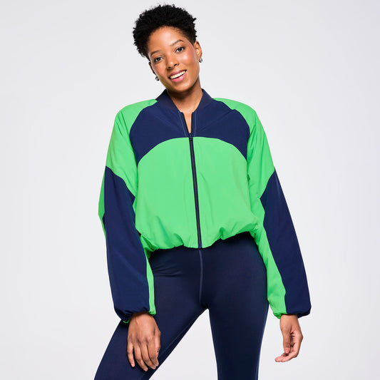 Zumba Out Loud Color Blocked Raglan Puffer Jacket