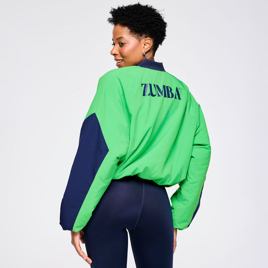 Zumba Out Loud Color Blocked Raglan Puffer Jacket