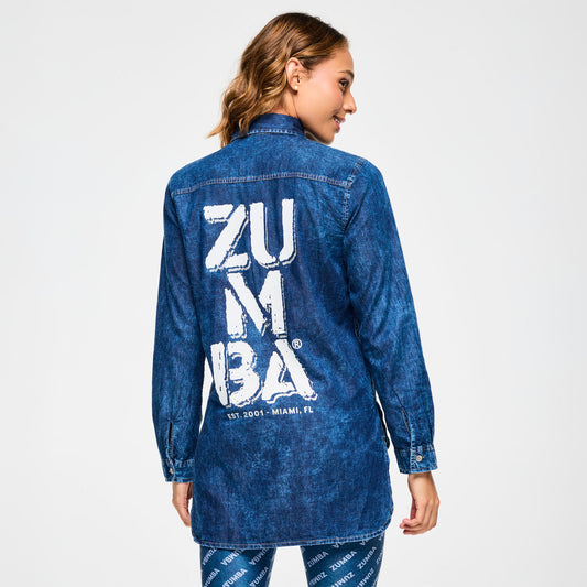 Blue Jean High Low Button Down