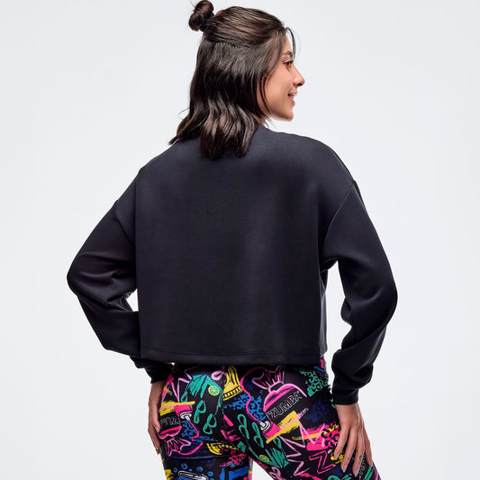 Sizzlin' Long Sleeve Oversized Crop Top