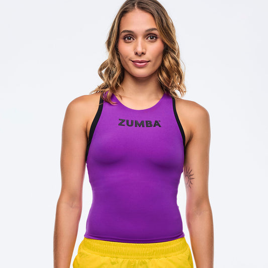 Apres Zumba High Neck Colorblock Tank