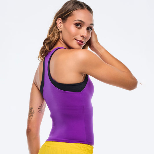 Apres Zumba High Neck Colorblock Tank