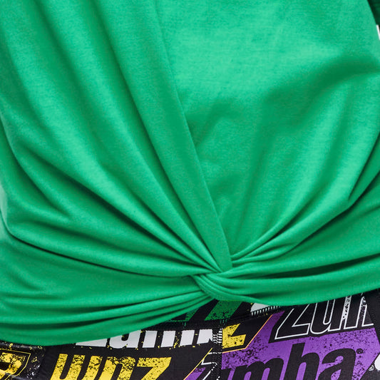 Apres Zumba Short Sleeve Front Twist Top