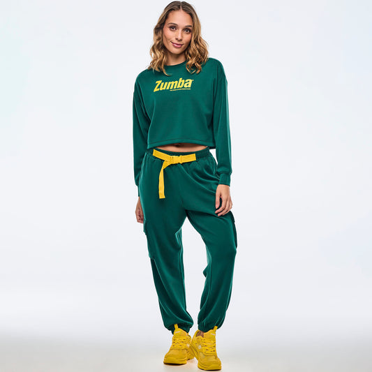 Apres Zumba Modal Long Sleeve Oversized Crop Top