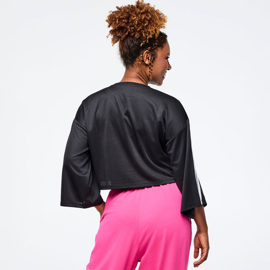 Eastern Flavor Oversized Boxy Crop Top With Strapping