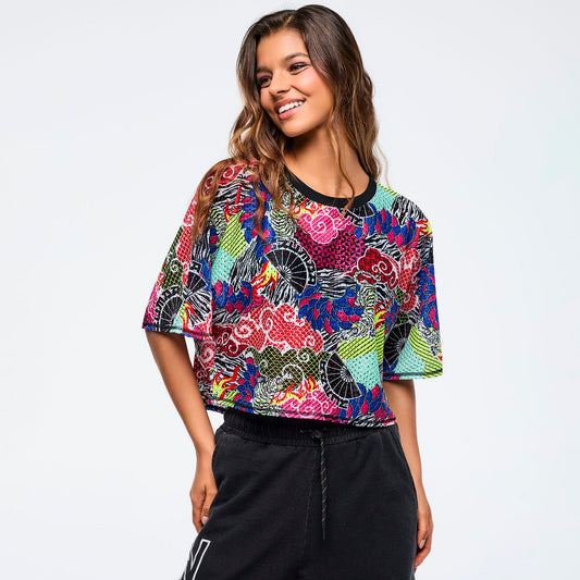 Eastern Flavor Boxy Dolman Crop Top