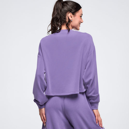 Pastel Modal Long Sleeve Oversized Crop Top