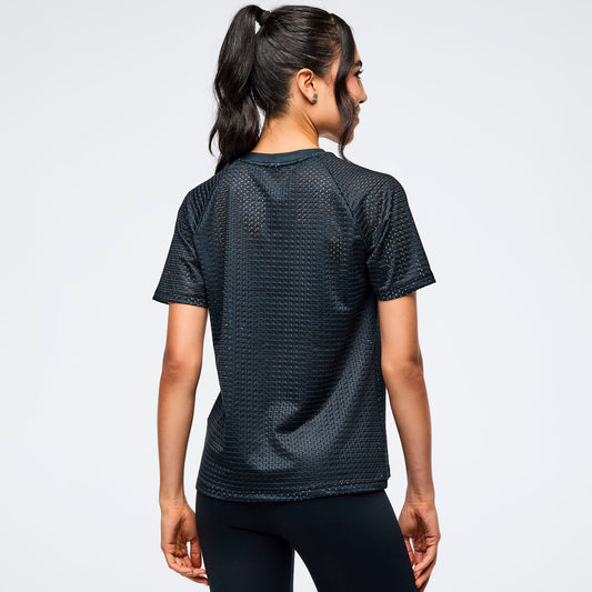 Zumba Basic Mesh Crew Neck Top