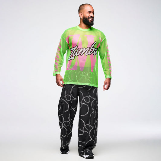 Dale-Z Oversized Mesh Long Sleeve Top - Get in Lime