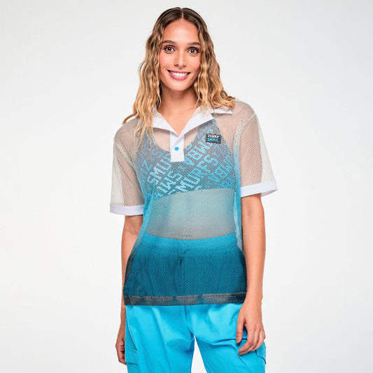 Zumba X The Smurfs Oversized Mesh Polo