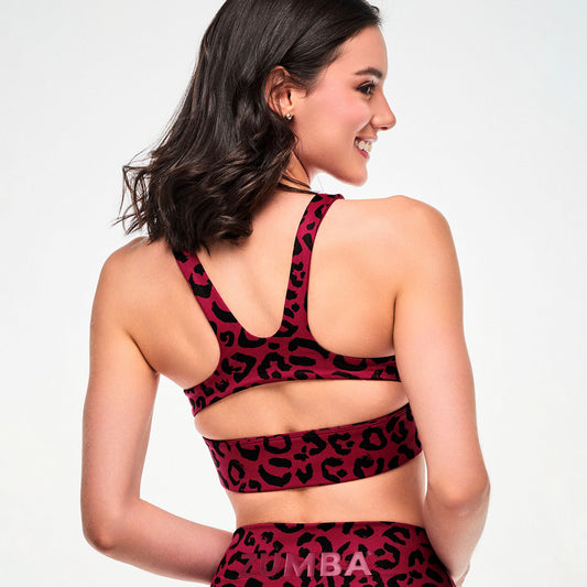 Zumba Z-Lift Scoop Neck Bra - Red/Black