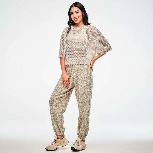 Zumba Mesh Crop Top - Beige