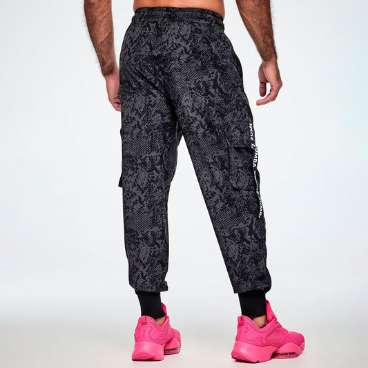 Rock 'n' Roll Men's Woven Cargo Pants - Bold Black