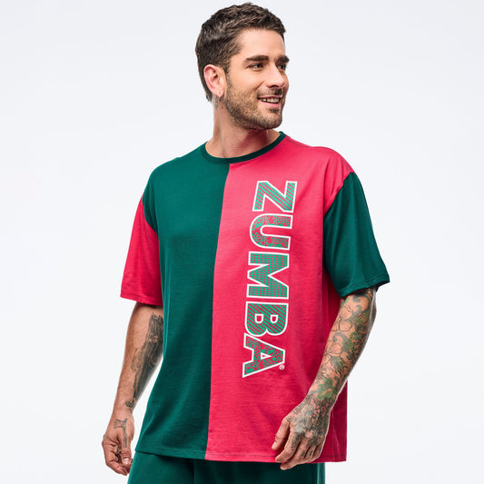 Zumba Holiday Men's Oversized Crew Neck Tee