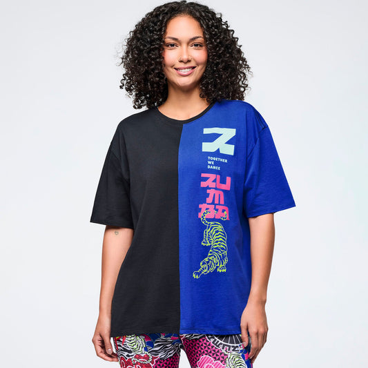 Eastern Flavor Men's Oversized Two-Tone Crew Neck Tee