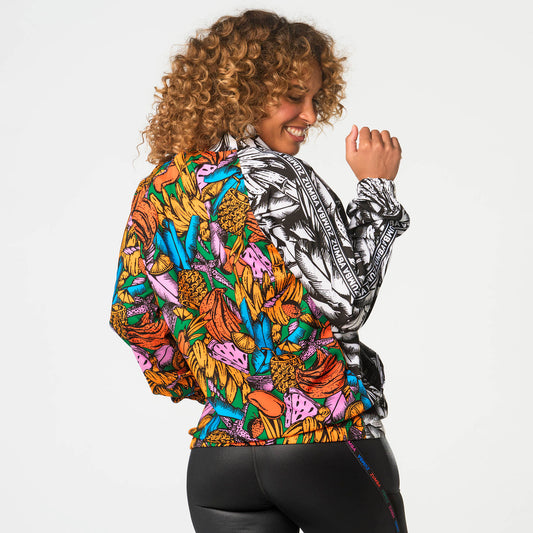Zumba Tropics High Neck Zip-Up Jacket