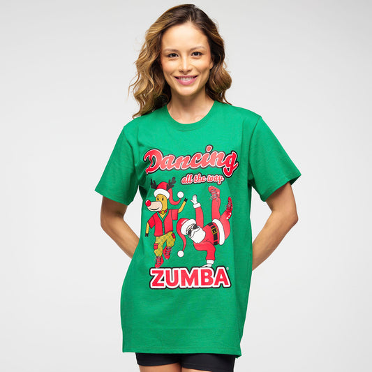 Zumba Holiday Crew Neck Tee - Green