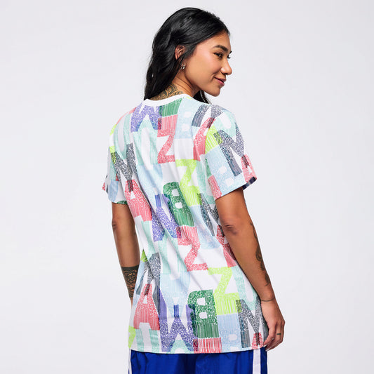 Latin Movement Unisex Crew Neck Tee - White/Blue