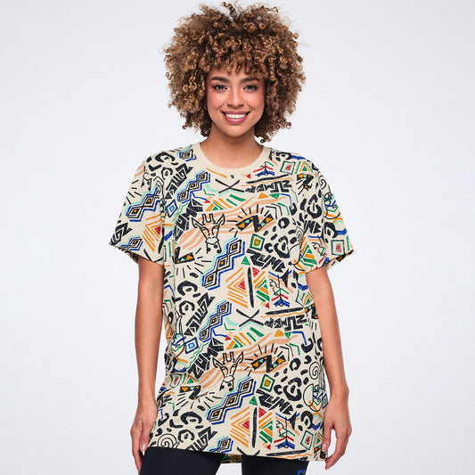 Wildbeat Unisex Crew Neck Tee - Tan/Black