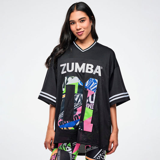 Dale-Z Oversized Sports Jersey - Bold Black