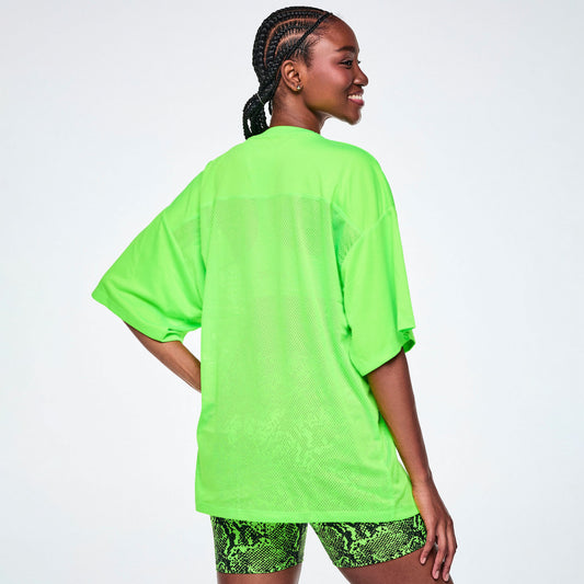 Ultrabright Oversized Mesh Sports Jersey - Get in Lime