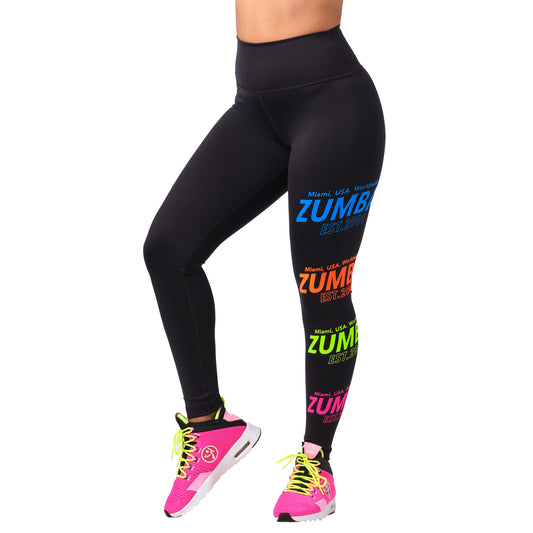 Zumba Happy High Waisted Ankle Leggings