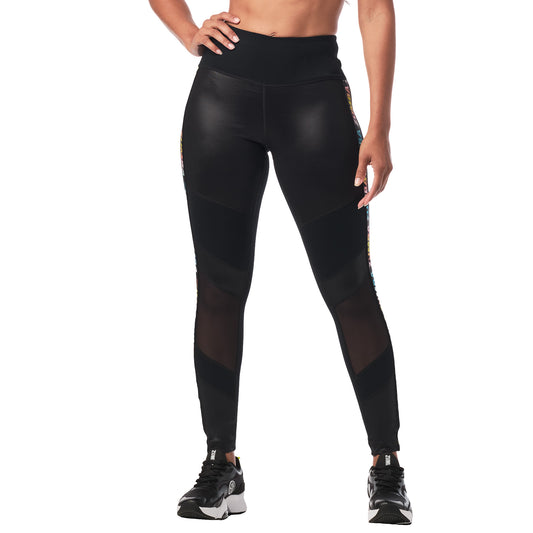 Zumba Happy High Waisted Panel Ankle Leggings
