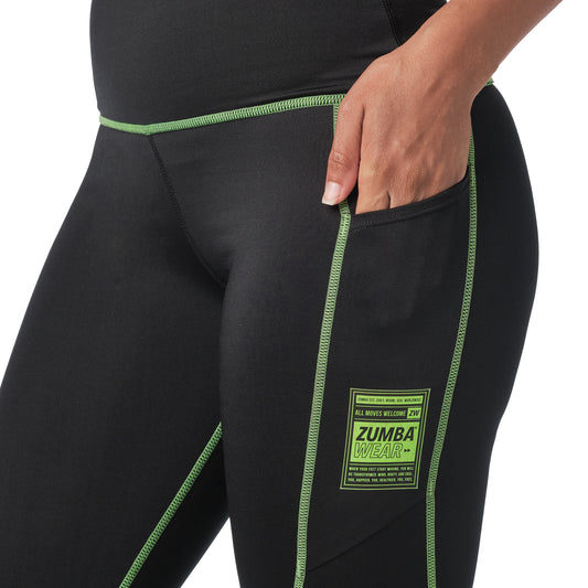 Zumba High Waisted Ankle Leggings With Pockets