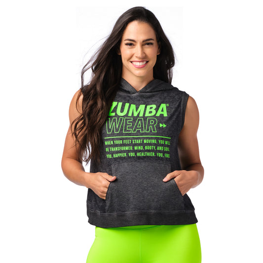 Zumba Wear Open Back Sleeveless Hoodie