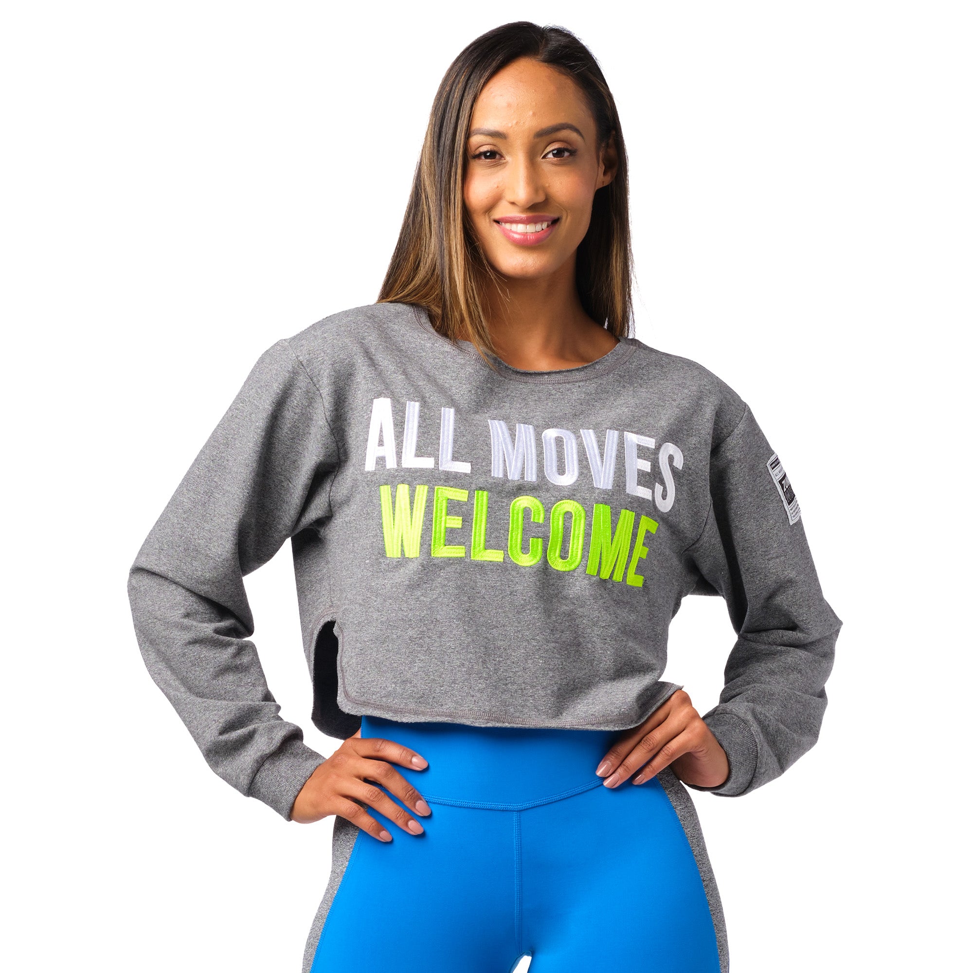 All Moves Welcome Cropped Sweatshirt – Zumba Factory